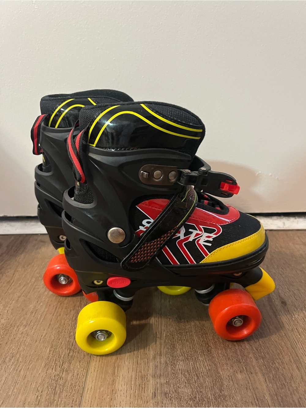 Kids Red & Yellow Quad Roller Skates - Unbranded